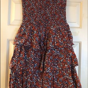 Strapless ruffled dress